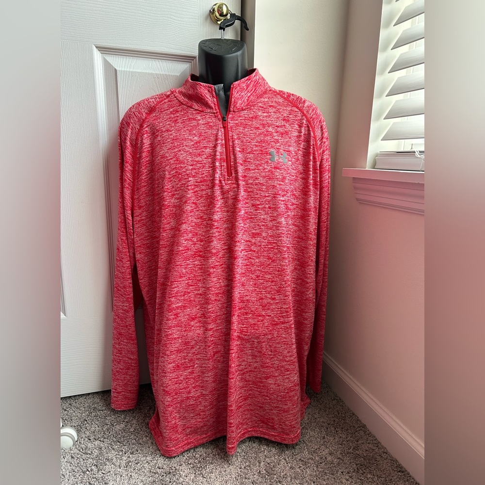 Under Armour Red Heather Quarter-Zip Pullover